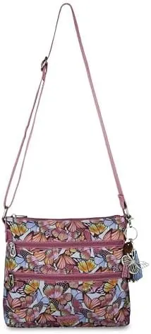 Sakroots Basic Crossbody Bag in Coated Canvas, Multifunctional Purse with Adjustable Strap & Zipper Pockets