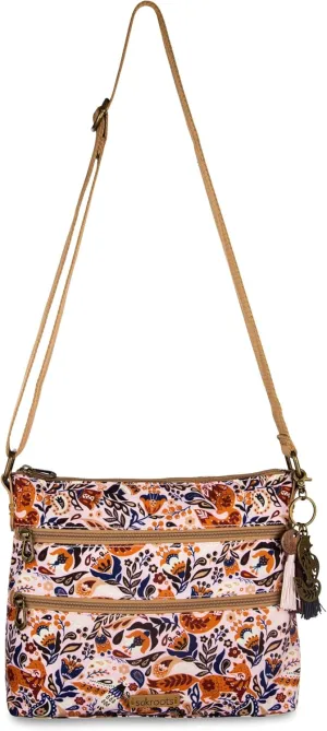 Sakroots Basic Crossbody Bag in Coated Canvas, Multifunctional Purse with Adjustable Strap & Zipper Pockets