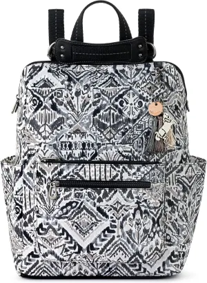 Sakroots Women's Loyola Backpack in Eco-Twill, Adjustable Crossbody Strap, Multifunctional Bag with Laptop Compartment, Convertible Purse, Jet Brave Beauti, One Size