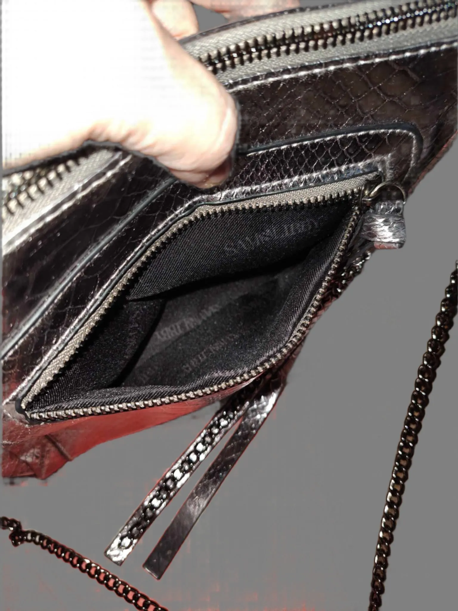 Sam and Libby Silver Reflective Small Handbag - preowned