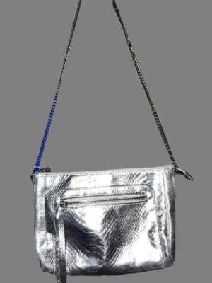 Sam and Libby Silver Reflective Small Handbag - preowned