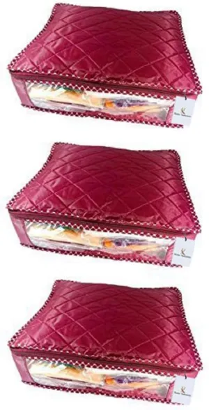 Saree Cover , Wardrobe Organiser, Regular Cloth Bag Set Of 3 Pcs