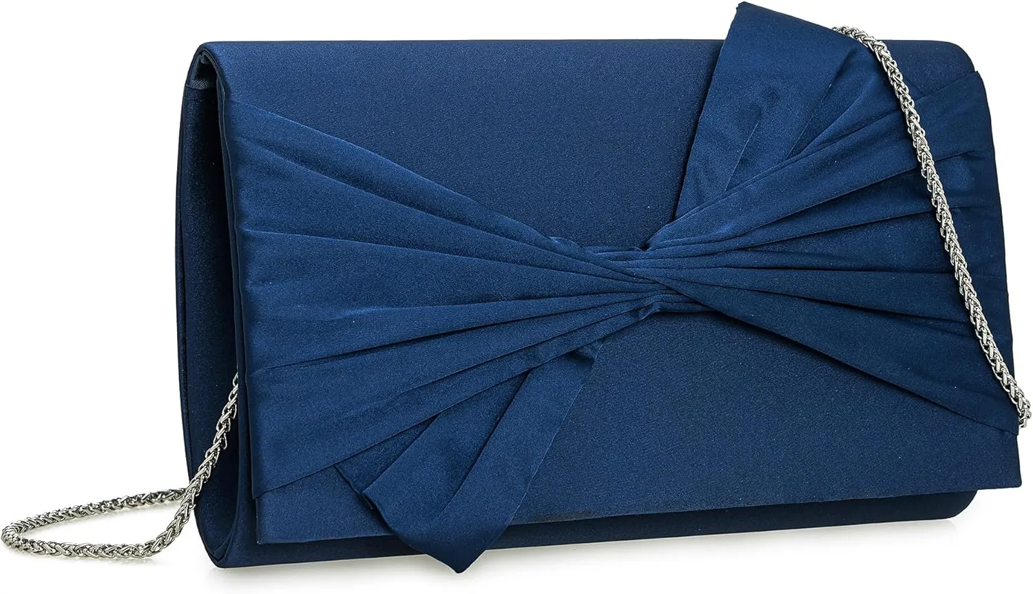 Satin Evening Bag Bow Flap Clutch Purse for Women Formal Party/Prom/Wedding…