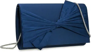 Satin Evening Bag Bow Flap Clutch Purse for Women Formal Party/Prom/Wedding…