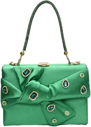 Satin Evening Clutch for Women Shiny Rhinestone Evening Bag Purses Gorgeous Handbags for Feast Party Wedding 2025