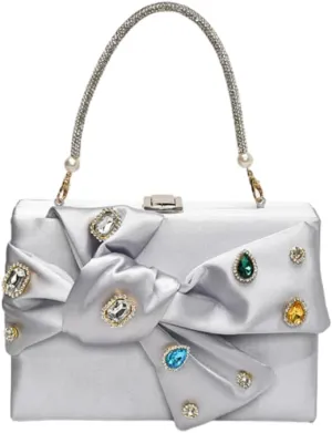 Satin Evening Clutch for Women Shiny Rhinestone Evening Bag Purses Gorgeous Handbags for Feast Party Wedding 2025