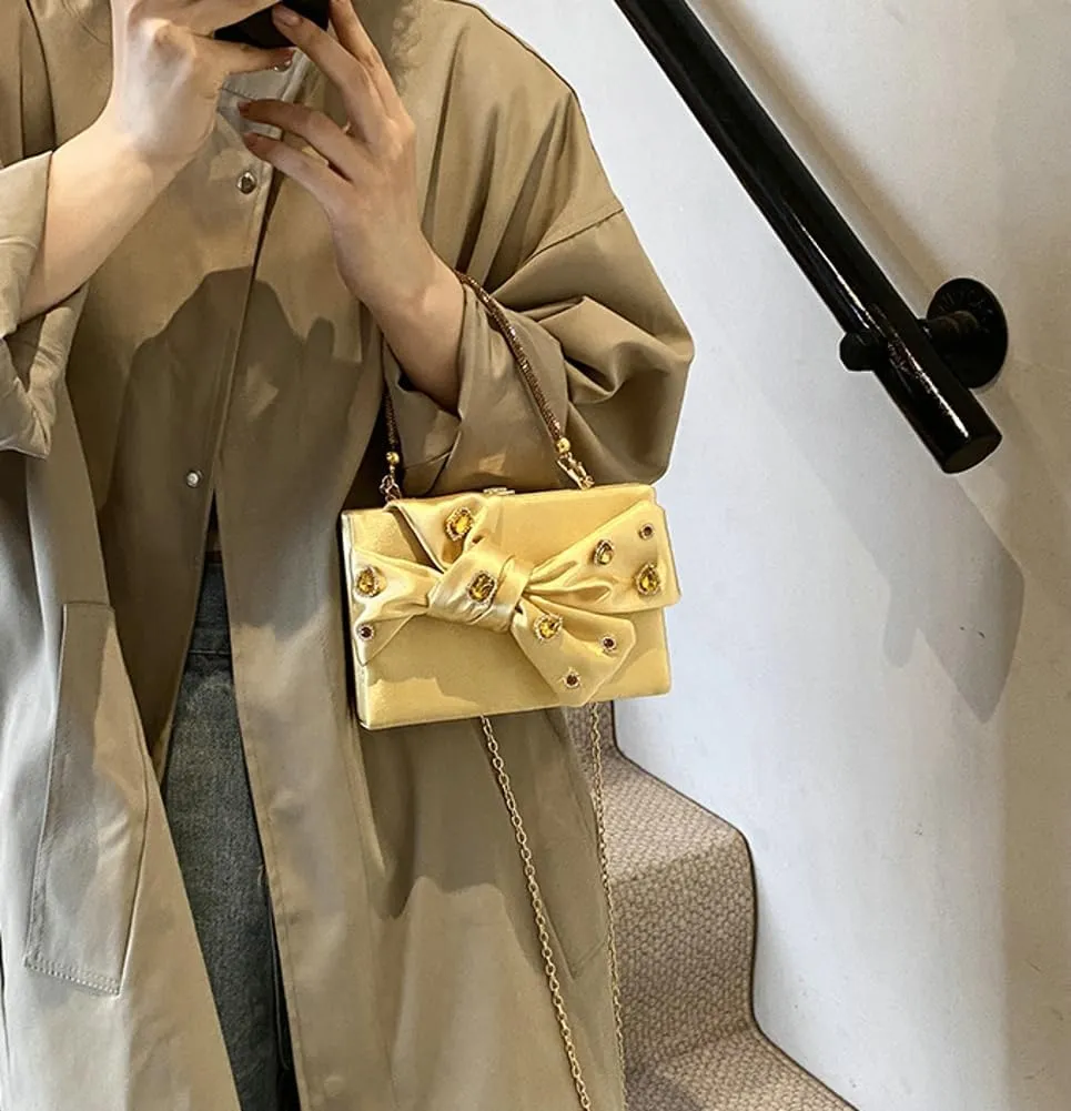 Satin Evening Clutch for Women Shiny Rhinestone Evening Bag Purses Gorgeous Handbags for Feast Party Wedding 2025