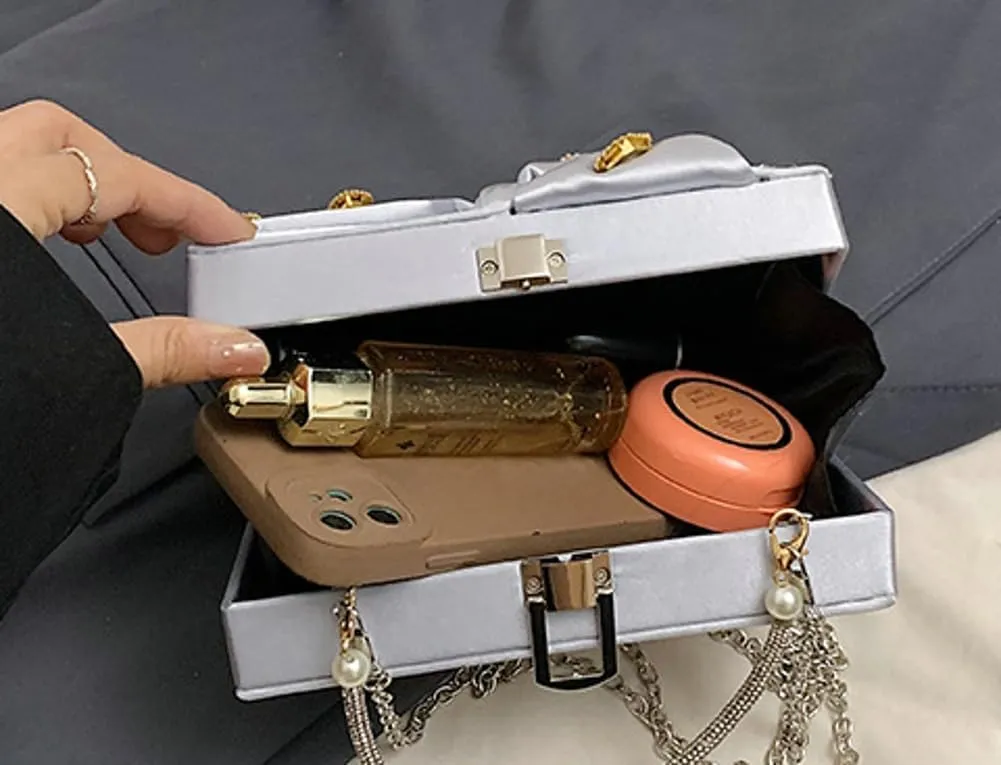 Satin Evening Clutch for Women Shiny Rhinestone Evening Bag Purses Gorgeous Handbags for Feast Party Wedding 2025