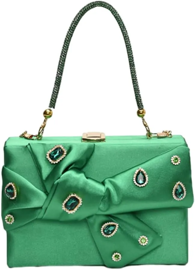Satin Evening Clutch for Women Shiny Rhinestone Evening Bag Purses Gorgeous Handbags for Feast Party Wedding 2025