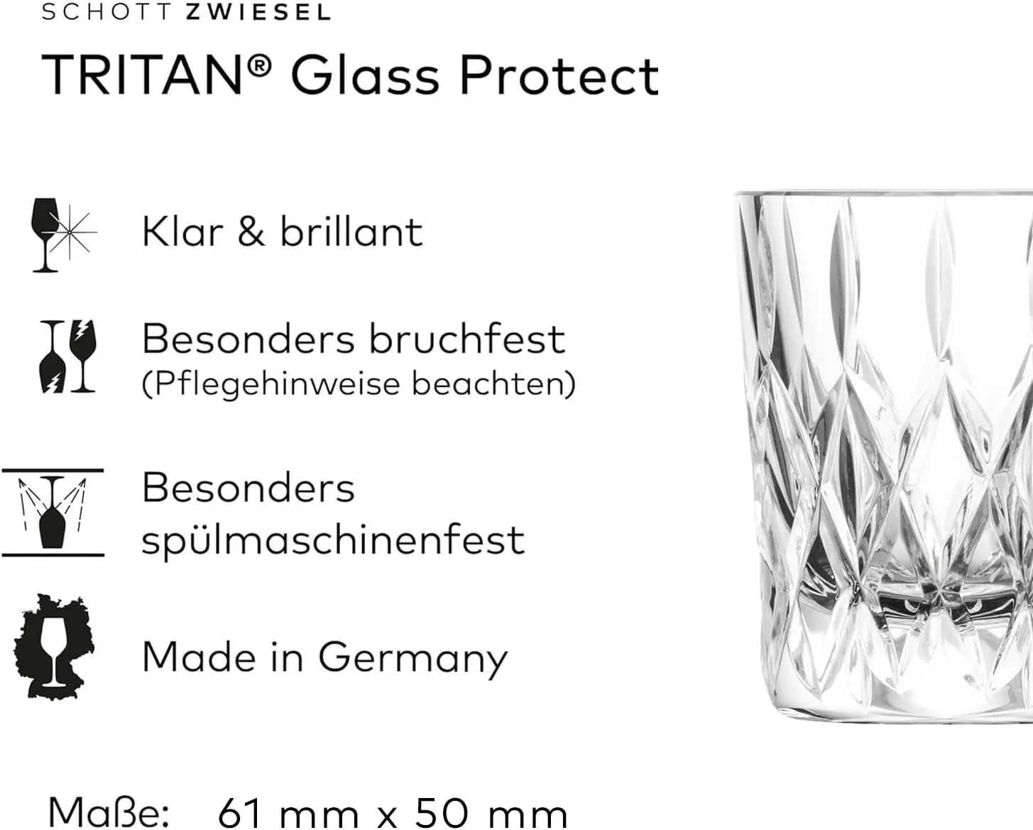 Schott Zwiesel Age Shot Glass (Set of 4) Modern Shot Glasses with Relief Crystal Glasses Dishwasher Safe (Item No. 124298)