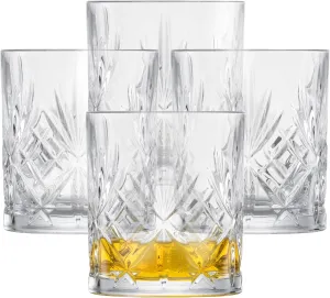 Schott Zwiesel Whisky Glass Show (Set of 4), Graceful Tumbler for Whisky with Relieff, Dishwasher Safe Crystal Glasses (Item No. 121877), Crystal