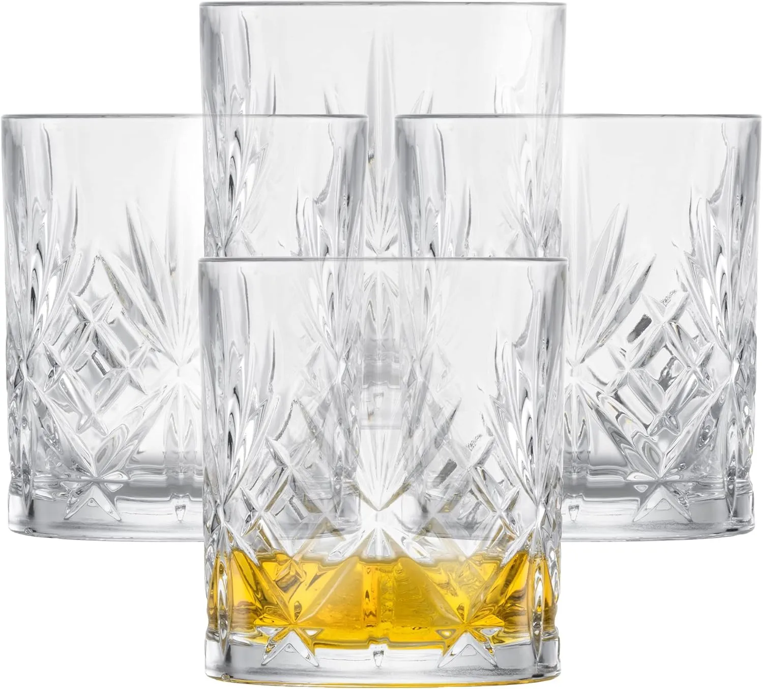 Schott Zwiesel Whisky Glass Show (Set of 4), Graceful Tumbler for Whisky with Relieff, Dishwasher Safe Crystal Glasses (Item No. 121877), Crystal