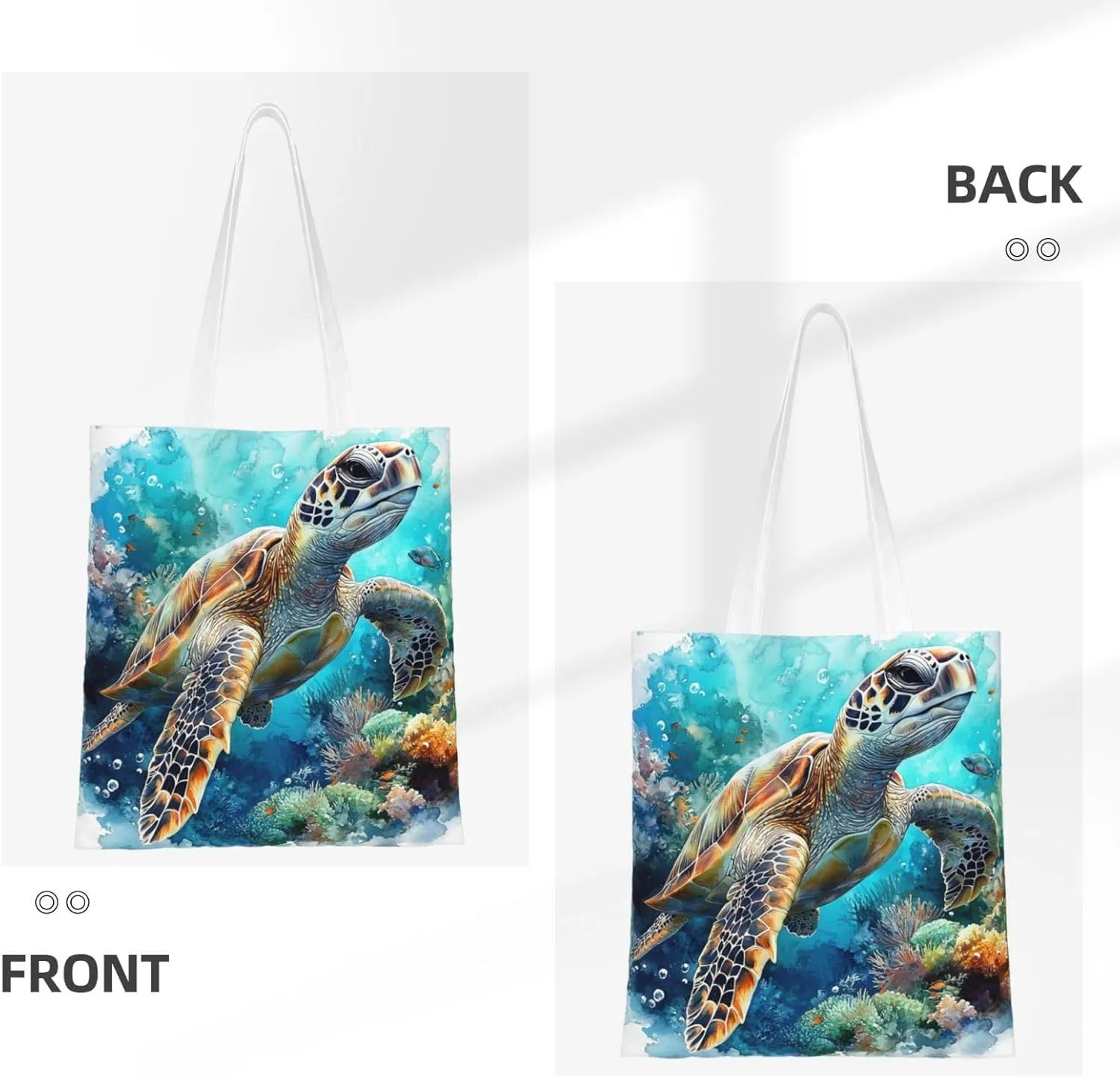 Sea Turtles Tote Bag Reusable Shoulder Tote Bag For Women Lady Vacation, Shopping, Work
