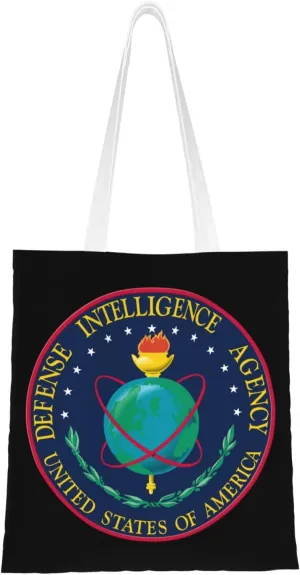 Seal Of The U.S. Defense Intelligence Agency Tote Bag for Women Canvas Shopping Bags Reusable Large Capacity Casual Shoulder Handbags Grocery Bags DIY Gift Bags