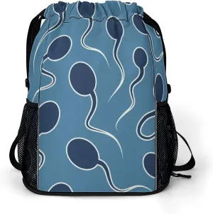Sex and Reproduction Blue Sperms Gym Bag Workout Gym Backpack with Shoe Compartment Sports Bags for Women Men