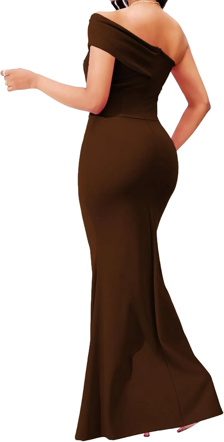 sexycherry Formal Dresses for Women Cocktail Sexy Off Shoulder Floor Length Long Evening Party Dress with Zipper
