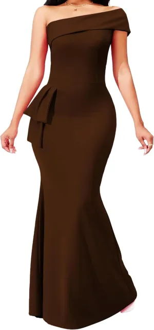 sexycherry Formal Dresses for Women Cocktail Sexy Off Shoulder Floor Length Long Evening Party Dress with Zipper