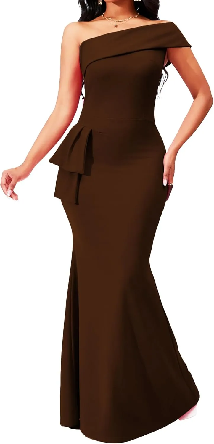 sexycherry Formal Dresses for Women Cocktail Sexy Off Shoulder Floor Length Long Evening Party Dress with Zipper