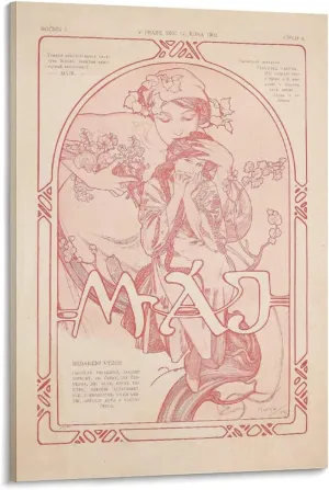 SHAMEN Máje-ByAlphonse Mucha Canvas Art Poster And Wall Art Picture Print Modern Family Bedroom Decor Posters 08x12inch(20x30cm)