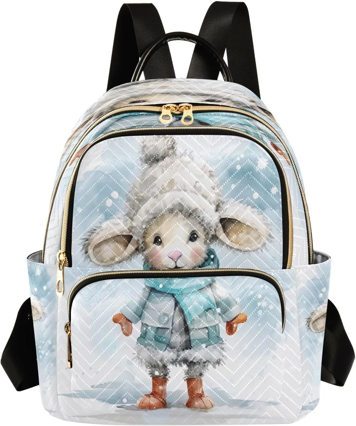 Sheep Winter Backpack Purse for Women Fashion Small Mini Daypack Purse for Lady Anti-theft Shoulder Bag with Strap Handbag Lady Purse, Medium