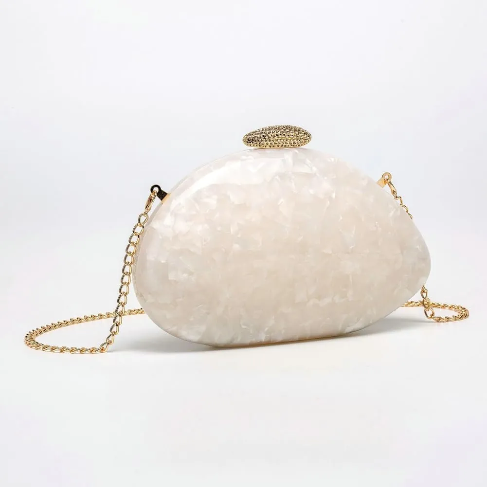 Shell Acrylic Clutch Purses For Women Chic Evening Bag Designer Crossbody Handbags for Wedding Prom