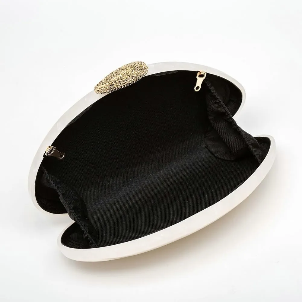 Shell Acrylic Clutch Purses For Women Chic Evening Bag Designer Crossbody Handbags for Wedding Prom
