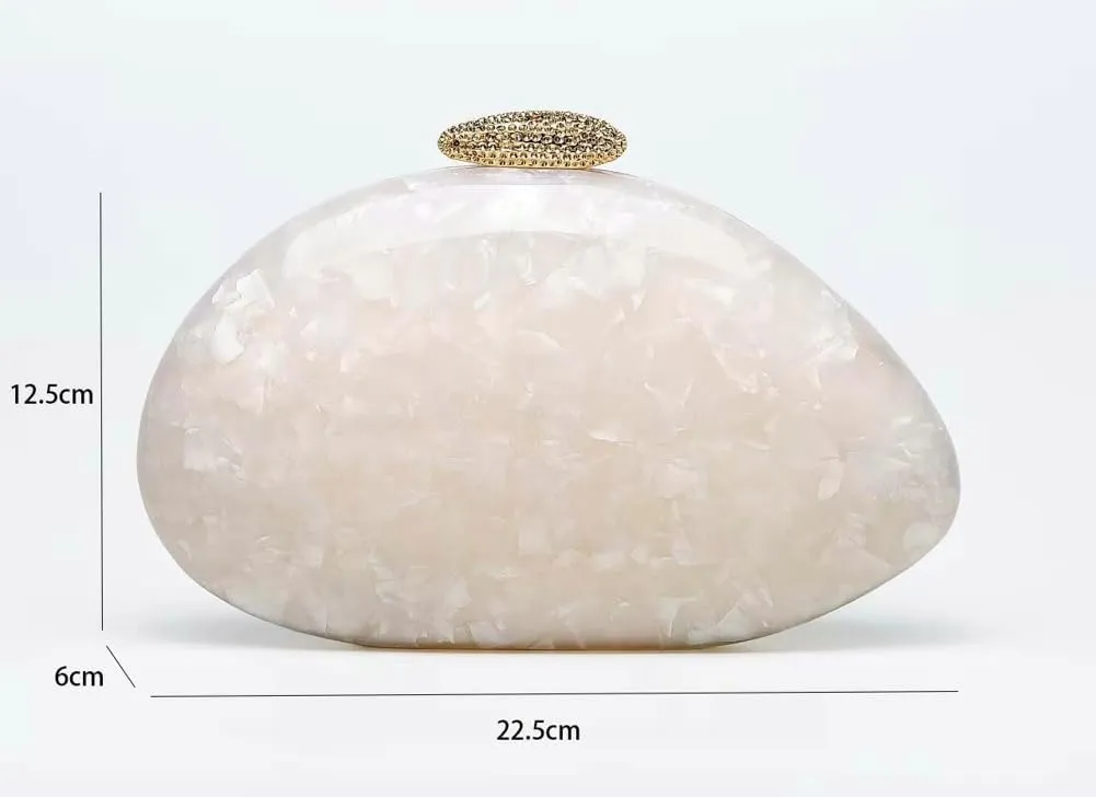 Shell Acrylic Clutch Purses For Women Chic Evening Bag Designer Crossbody Handbags for Wedding Prom