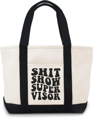 Shit Show Supervisor Canvas Tote Bag Canvas Bag Use For Grocery Bags,Shopping Bags