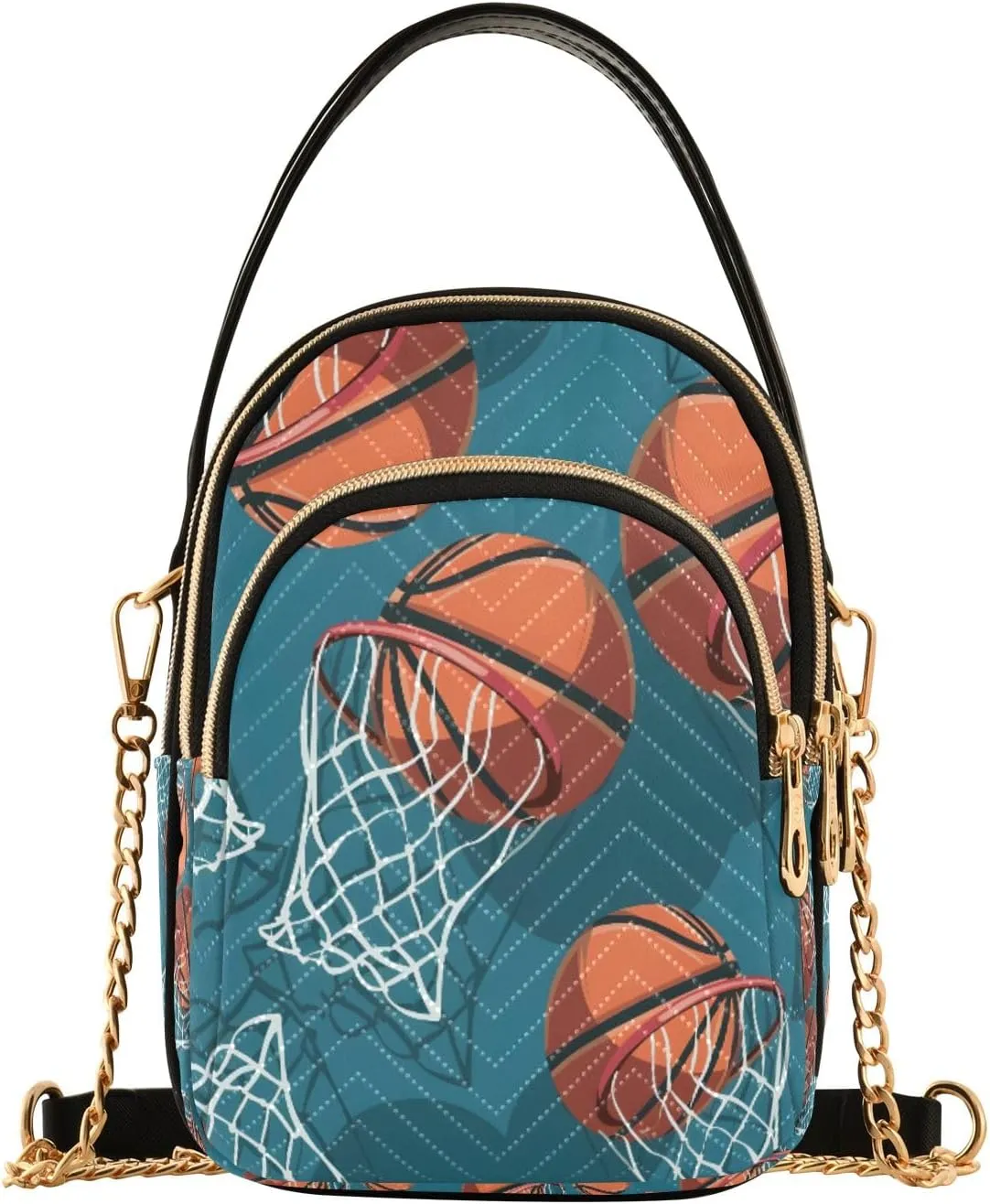 Shoot A Basketball Crossbody Handbags for Women Casual Leather Shoulder Phone Purse
