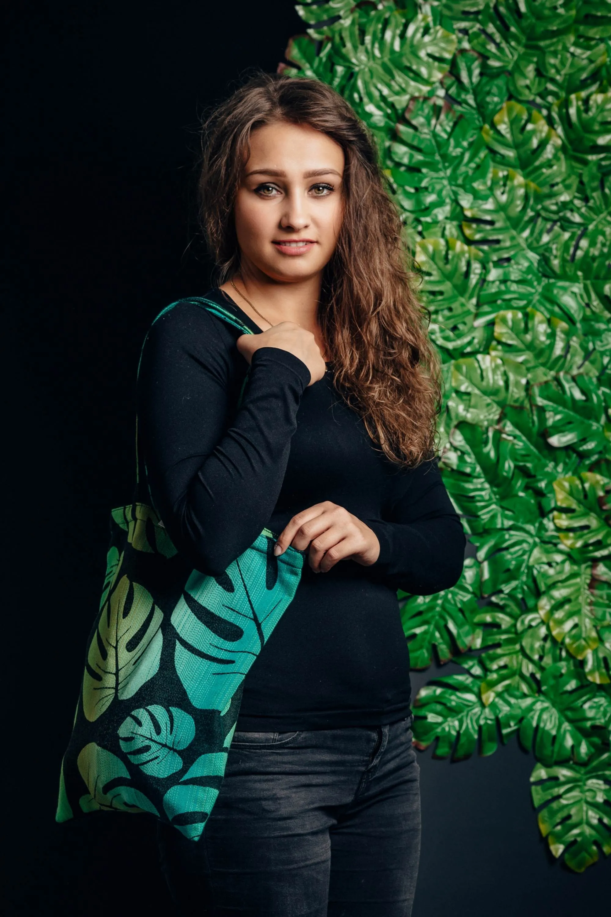 Shopping bag made of wrap fabric (100% cotton) - MONSTERA