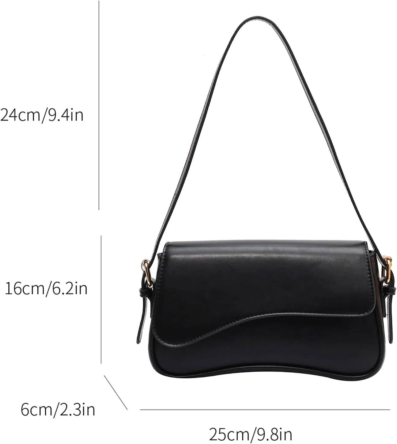 Shoulder Bag for women Y2K Crossbody Vegan Leather Purse Straps Retro Clutch Hobo Hadbags with 2 Removable