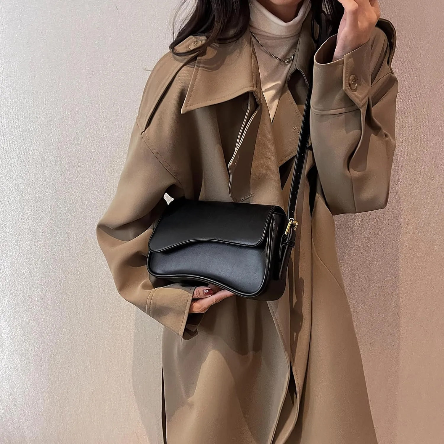 Shoulder Bag for women Y2K Crossbody Vegan Leather Purse Straps Retro Clutch Hobo Hadbags with 2 Removable