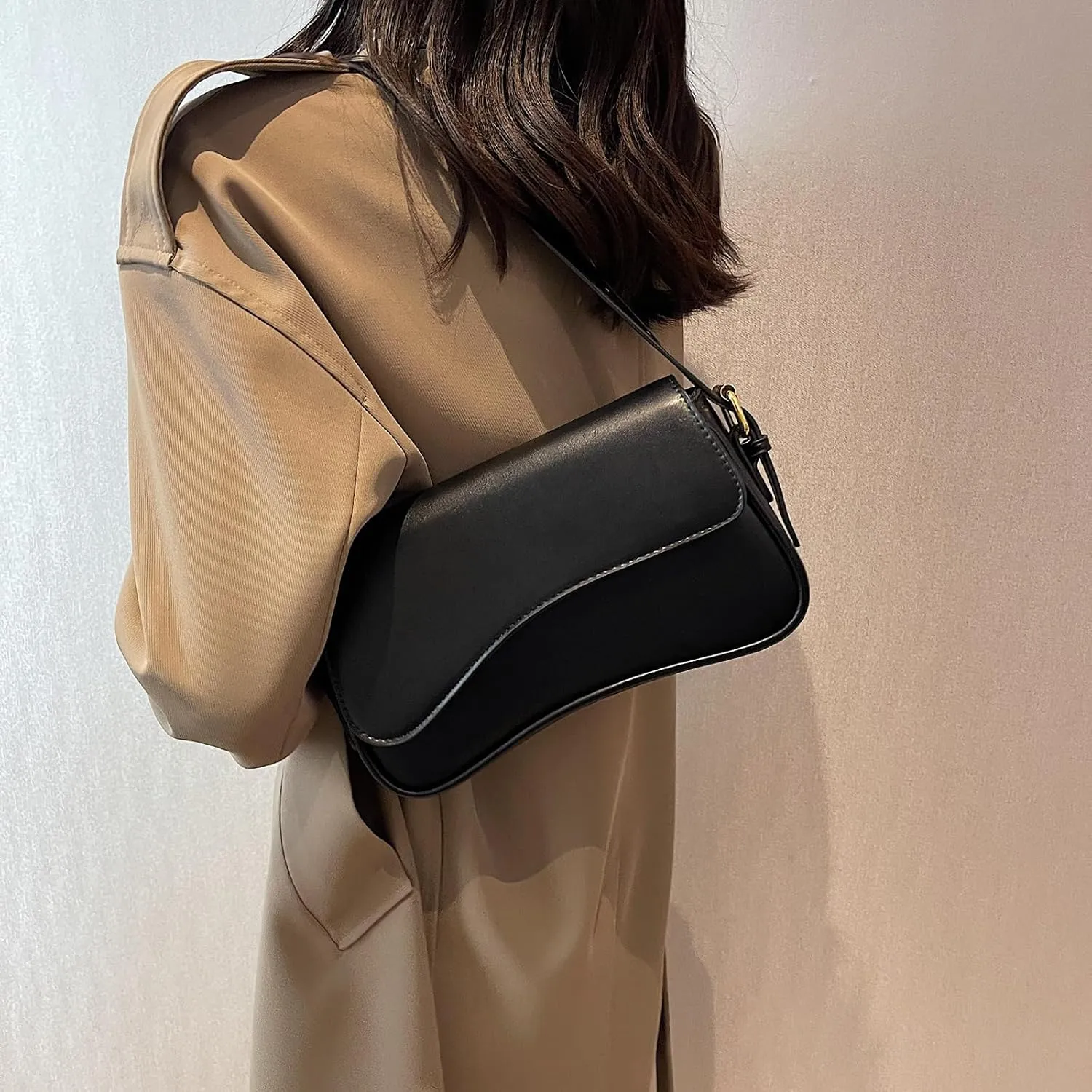 Shoulder Bag for women Y2K Crossbody Vegan Leather Purse Straps Retro Clutch Hobo Hadbags with 2 Removable