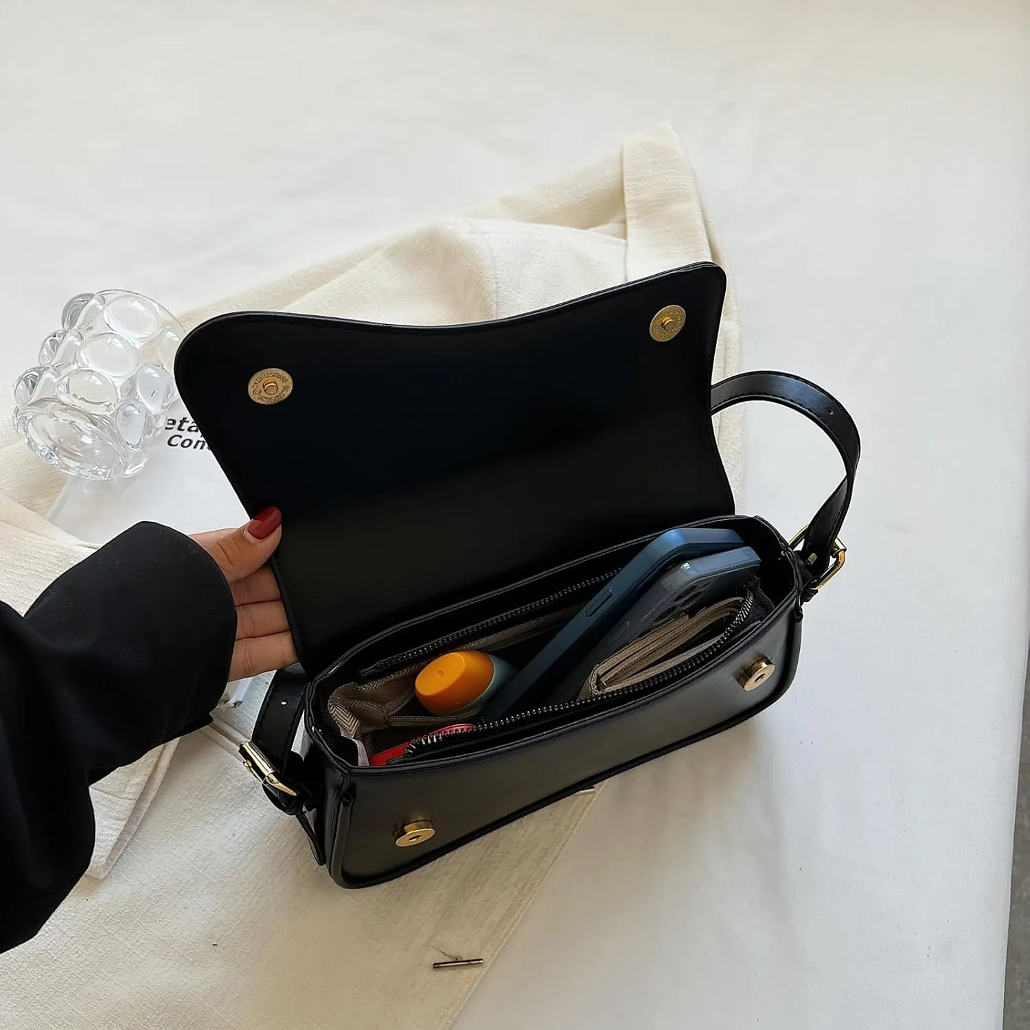 Shoulder Bag for women Y2K Crossbody Vegan Leather Purse Straps Retro Clutch Hobo Hadbags with 2 Removable