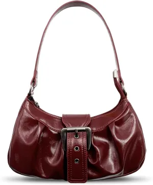 Shoulder Bag for Women, Y2k Purse Top Handle Shoulder Bag Buckle Punk Hobo Clutch Purses Bags (Red)