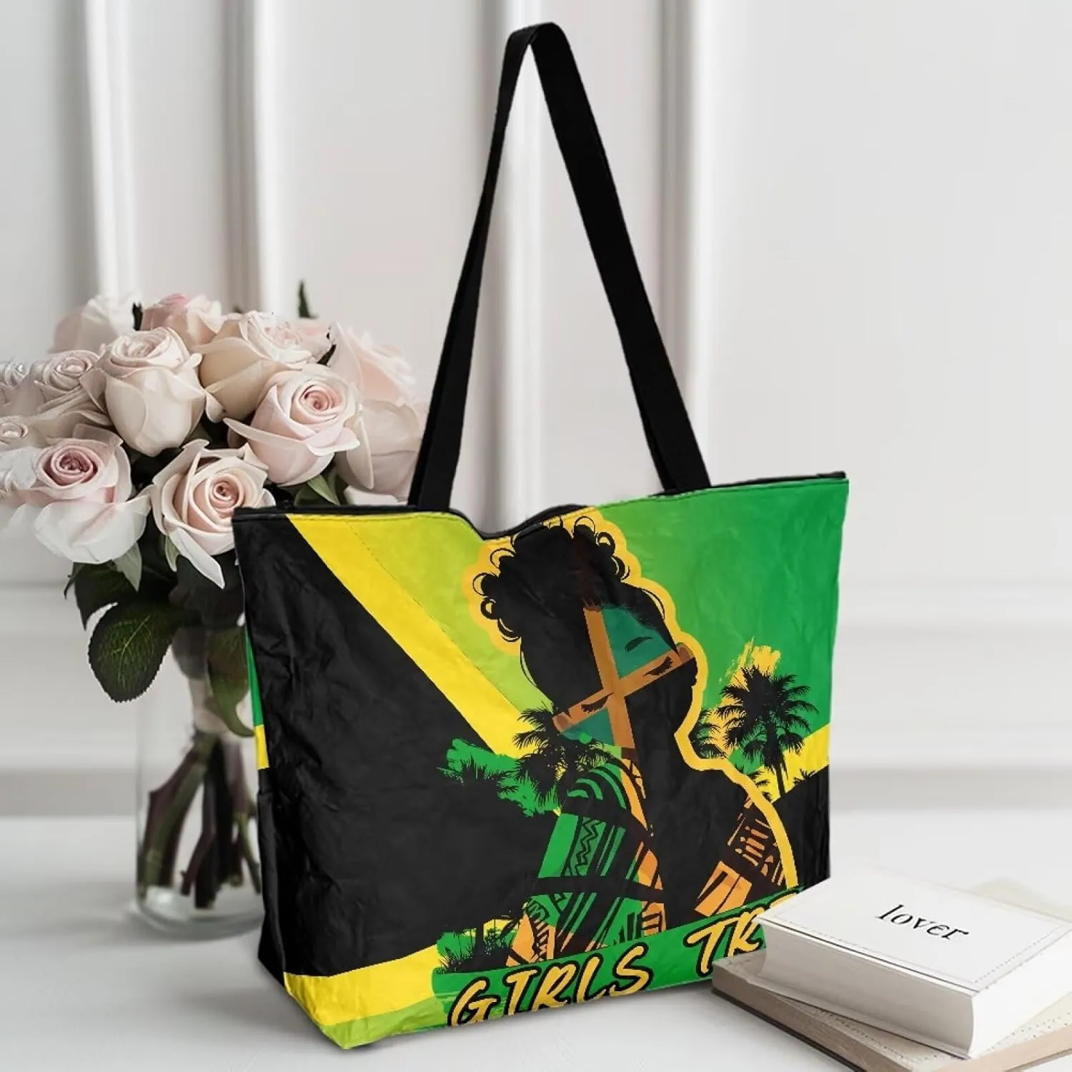 Shoulder Tote Bag for Women Foldable Hobo Handbag, Abstract Painting Art Eco Shopping Bag Tote Grocery Bags