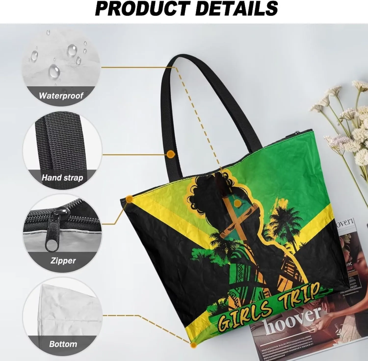 Shoulder Tote Bag for Women Foldable Hobo Handbag, Abstract Painting Art Eco Shopping Bag Tote Grocery Bags