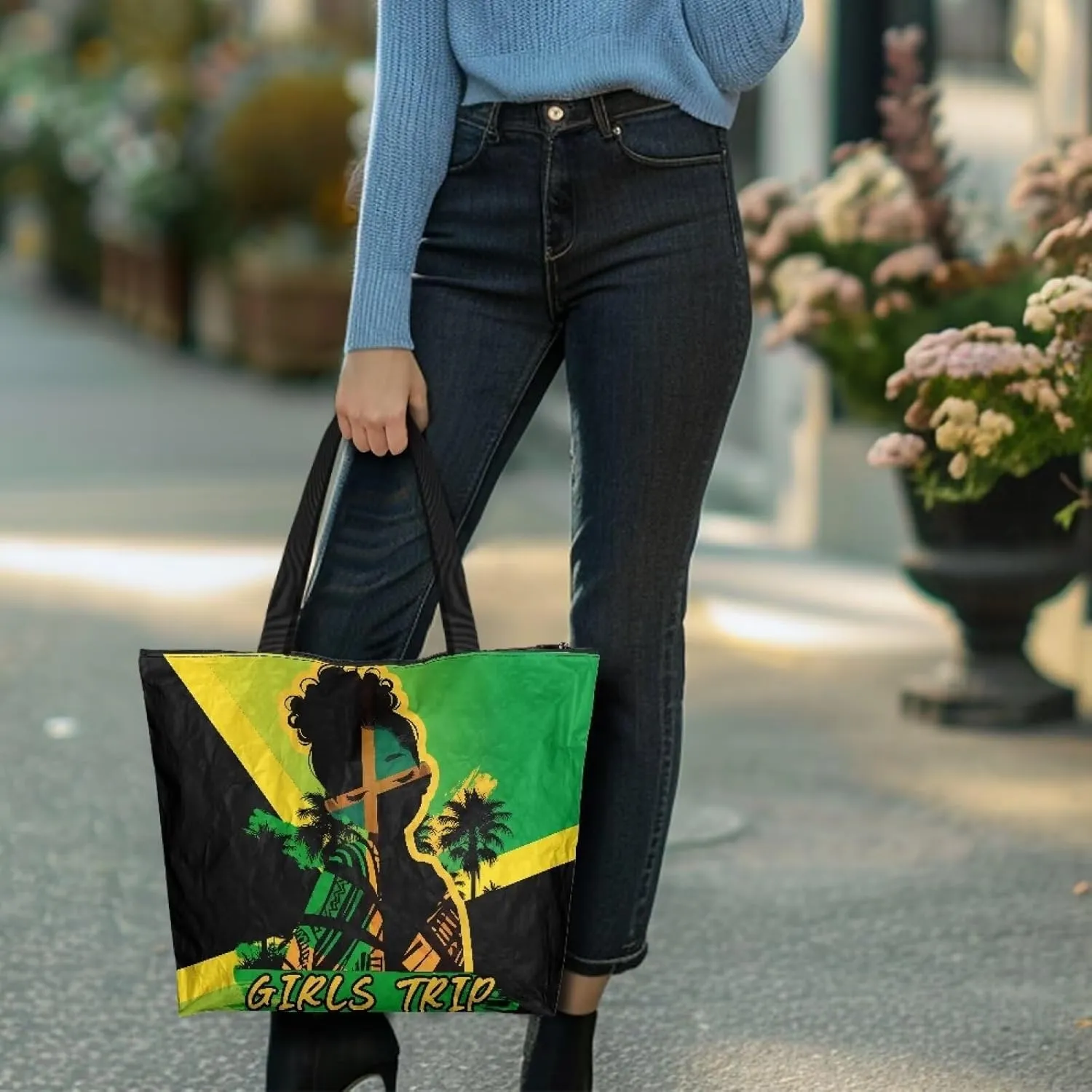 Shoulder Tote Bag for Women Foldable Hobo Handbag, Abstract Painting Art Eco Shopping Bag Tote Grocery Bags