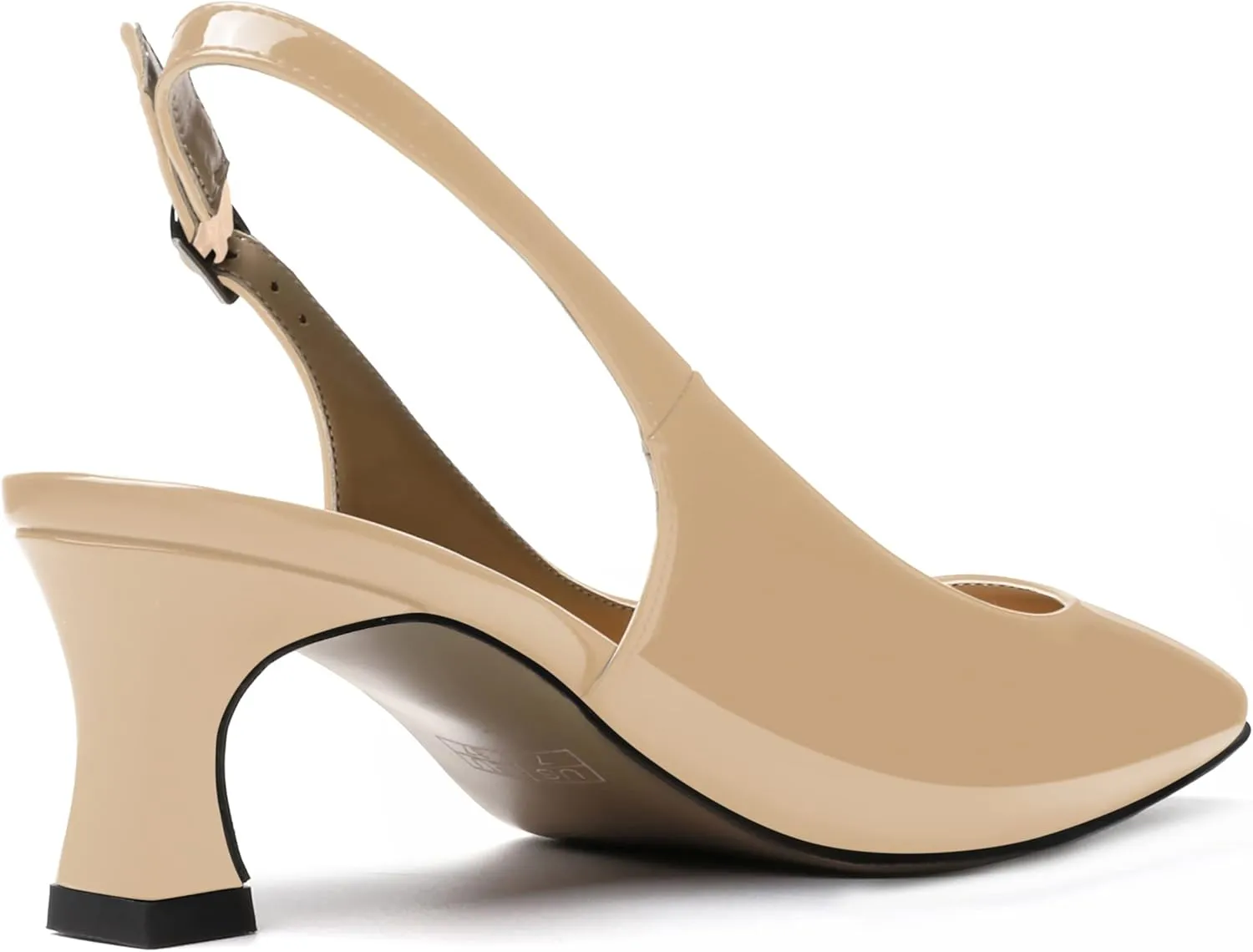 SKYSTERRY Women's Dress Evening Slingback Kitten Square Toe Office Patent Spool Low Heel Pumps Shoes 2 Inch