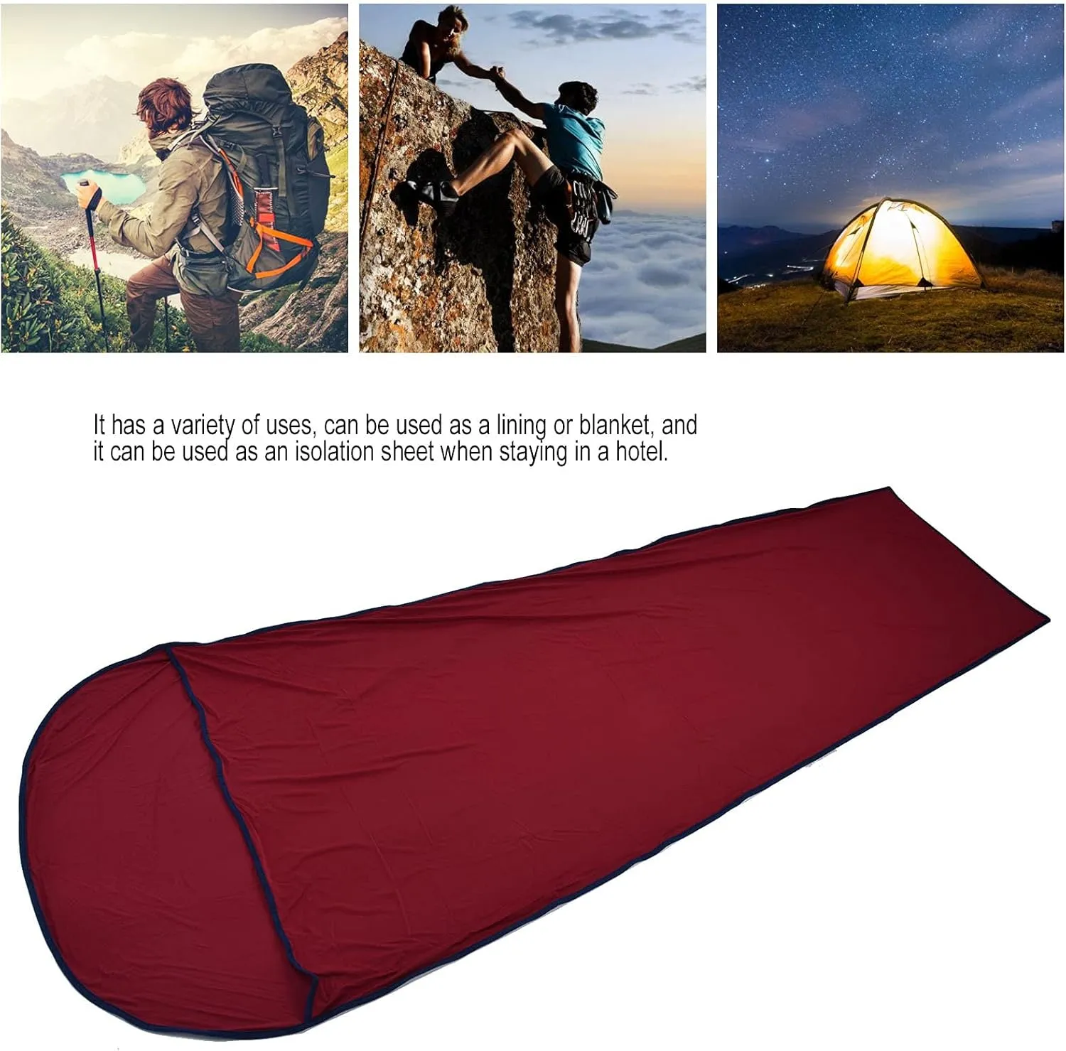 Sleeping Bag Liner Ultralight Multifunctional Elastic Sleeping Sack Liner for Outdoor Camping