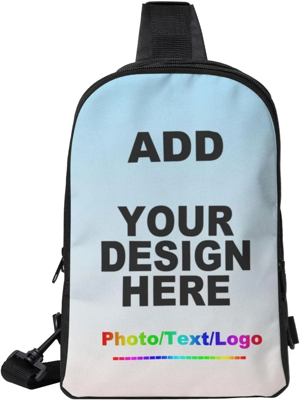 Sling Bag Customizable with Images,Text,or Logos Shoulder Cross Chest Bag Personalized Casual Crossbody Bag