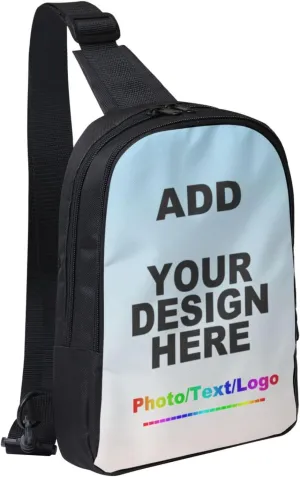 Sling Bag Customizable with Images,Text,or Logos Shoulder Cross Chest Bag Personalized Casual Crossbody Bag