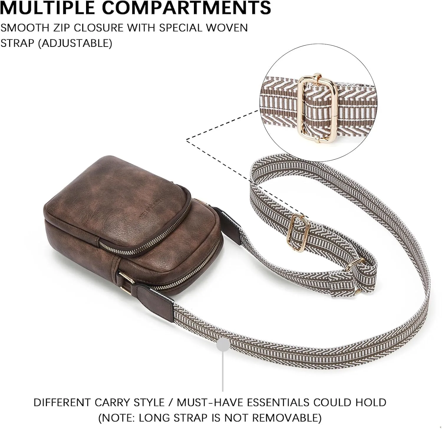 Small Crossbody Bags for Women Designer Zip Cell Phone Purse Shoulder Handbags Wallet with Card Slots
