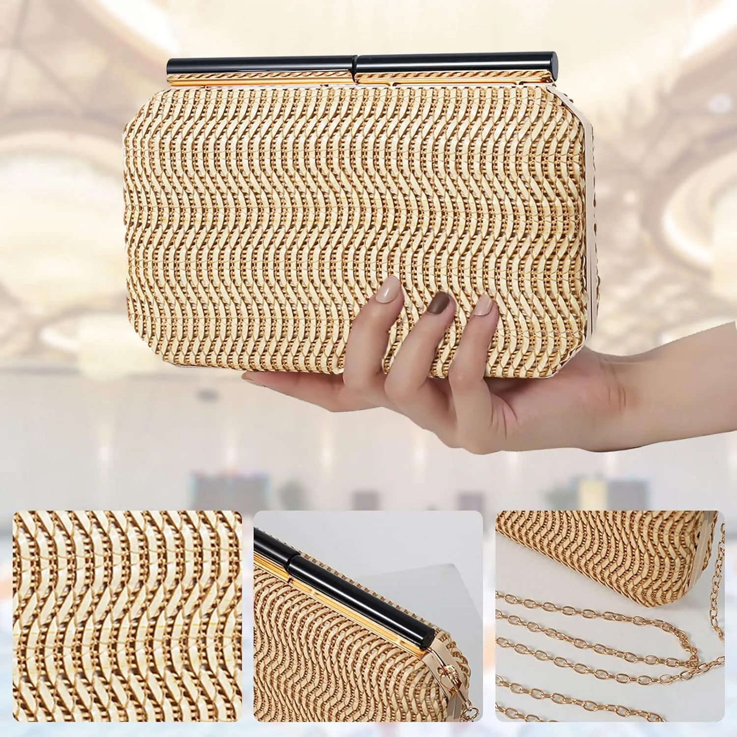 Small Evening Bag for Women Elegant Clutch Bag Bridal Wedding Purse Handbag