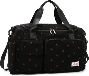 Small Gym Bags for Women, Travel Duffle Bag with Shoes Compartment, 4 in 1 Carry on Weekender Overnight Bag with Dry Wet Separated Pocket, Sport Gym Tote Bag for Yoga, Dance, Swimming, Workout, Ballet