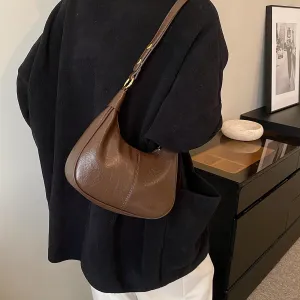 Small Hobo Shoulder Bags for Women,Crescent Shaped, Cute Retro Tote Handbag, Mini Clutch Purse with Zipper Closure
