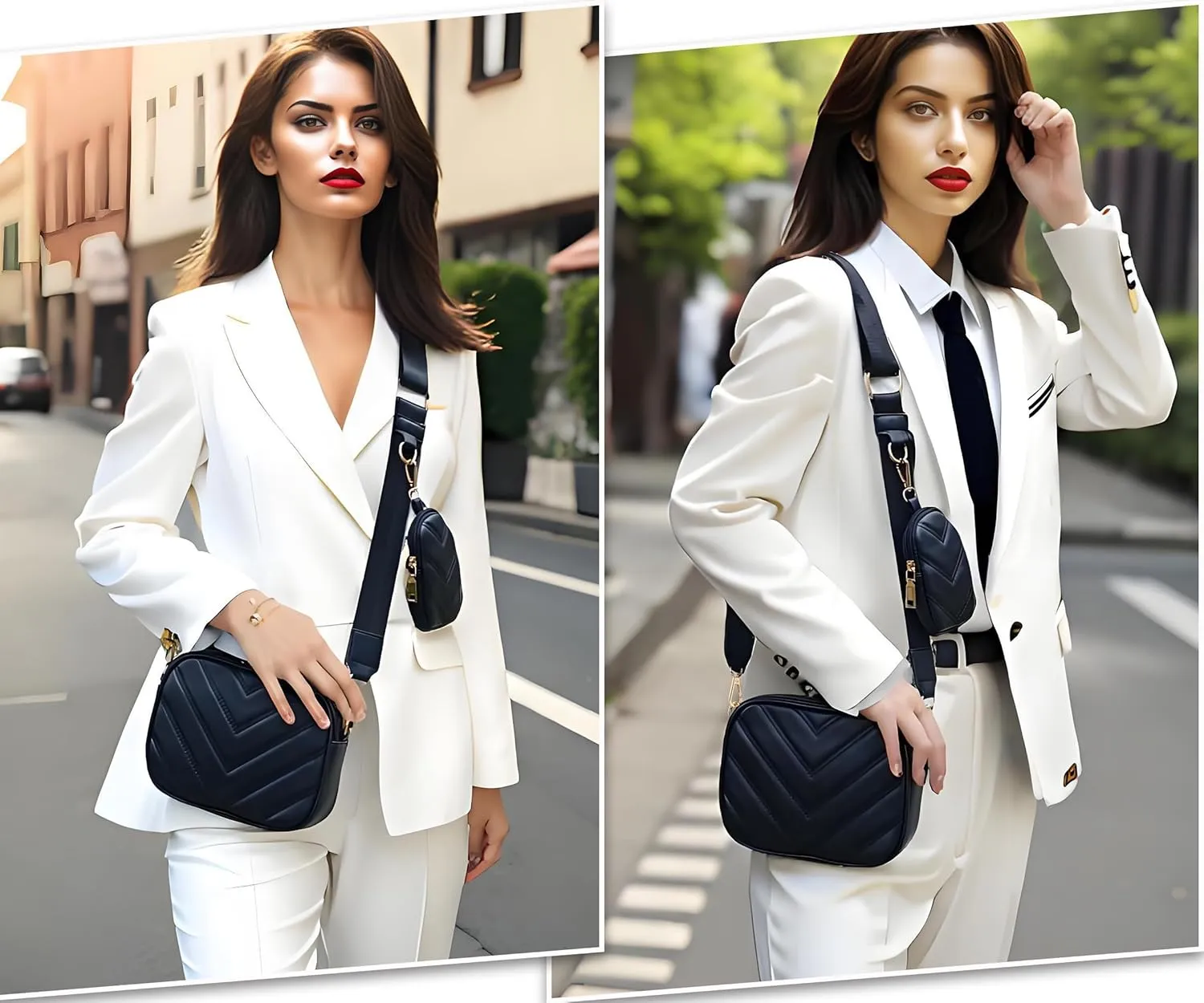 Small Quilted Crossbody Bags for Women Stylish Leather Purse Designer Handbag with Coin Pouch for Shopping, Dating, Traveling