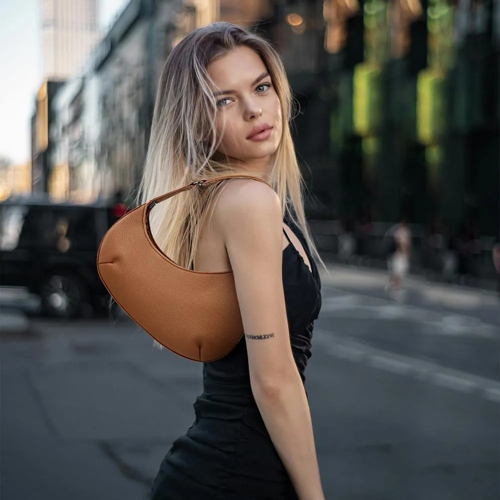 Small Shoulder Bag for Women - Lightweight Vegan Leather Evening Purse, Trendy Dressy Women's Going Out Handbags