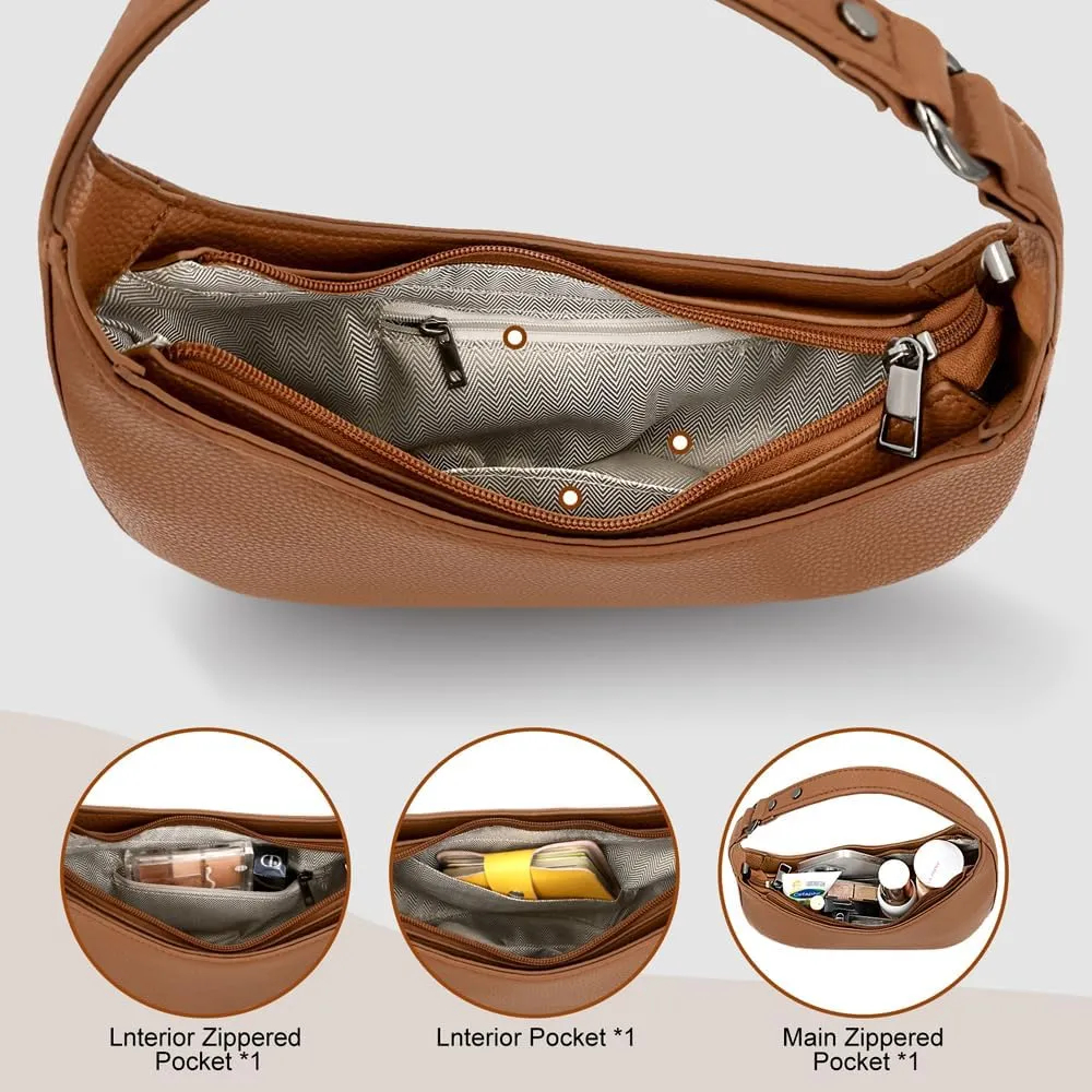 Small Shoulder Bag for Women - Lightweight Vegan Leather Evening Purse, Trendy Dressy Women's Going Out Handbags