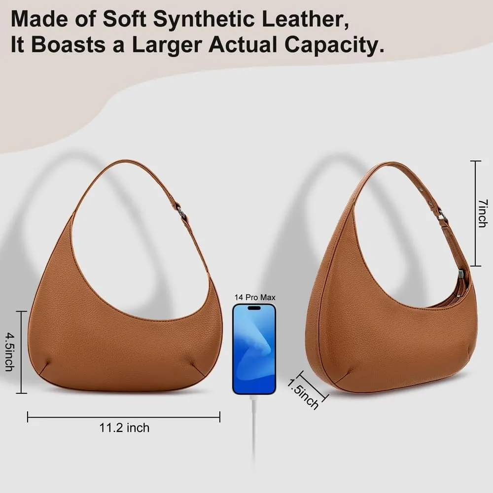 Small Shoulder Bag for Women - Lightweight Vegan Leather Evening Purse, Trendy Dressy Women's Going Out Handbags